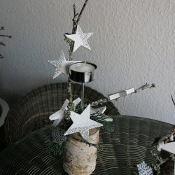 Trstjerner, slv/hvid (4,5 cm)