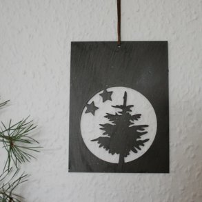 Ophng med grantr, brun metal