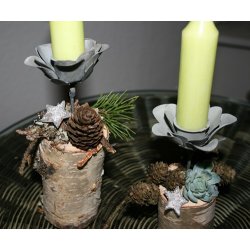 Lysholder til stagelys, rose