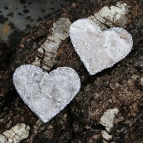 Barkhjerter med glimmer (15 stk.)