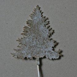 Juletr� p� stick, hvid/guld