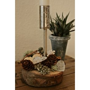 Lysholder med spyd til stagelys, rustik