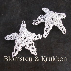 Dekorations stjerner, hvide med glimmer