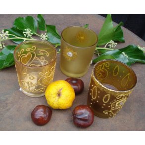 Fyrfadsstager i glas (3 stk. assorterede)