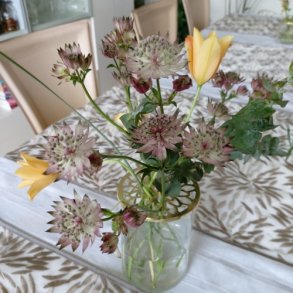 Glas med lg, stort glas med guld lg