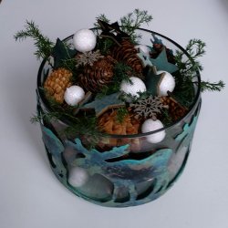 Rensdyr krans med glasindsats