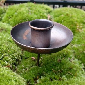 Lysholder til stagelys, kobber med krave 