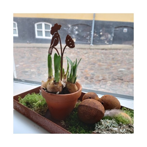 Fugl p� pind, rust (8 cm)