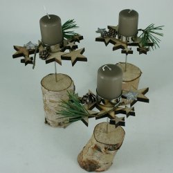 Lysholder til fyrfadslys, slv (12 cm)