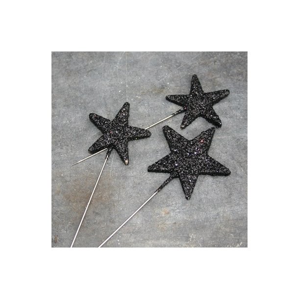 Knappenle, sort stjerne  (48stk.)
