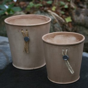 Lerpotte med emblem, x-stor