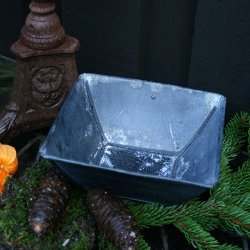 Zinkskl, sort firkantet