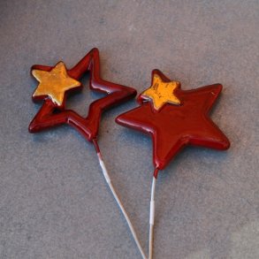 Stjerner, r�d (2 stk.)