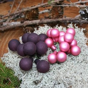 Sm� glaskugler, lilla, pink