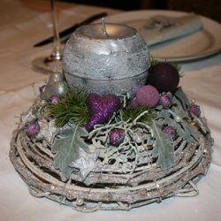 Hjerter, lilla med glimmer (3 stk.)