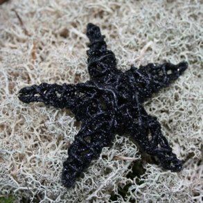 Dekorations stjerner, sorte med glimmer