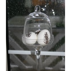 Glas opsats med klokke (27 cm)