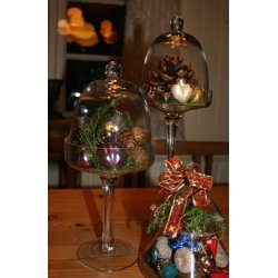 Glas opsats med klokke (27 cm)