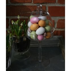 Glas opsats med klokke (27 cm)