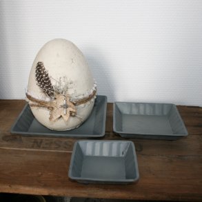 Zinkfad, firkantet (3 stk.)