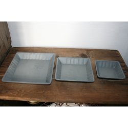 Zinkfad, firkantet (3 stk.)