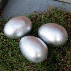 Gseg med bladslv, keramik (3 stk.)