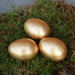 Hnseg med bladguld, keramik (3 stk.)