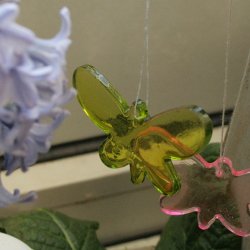 Sommerfugl i glas (lime)