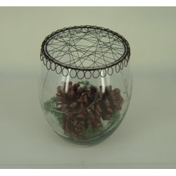 Glasvase med slibninger