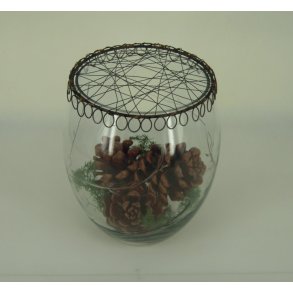 Glasvase med slibninger