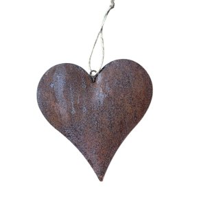 Metalhjerte, rust (6 cm)