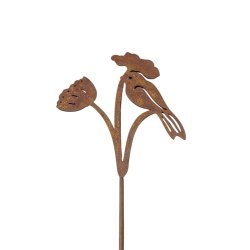 Fugl p� pind, rust (8 cm)