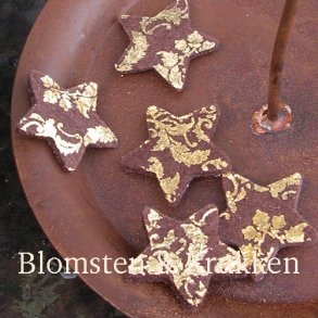 Filtstjerner m/tape. Brun m/guld