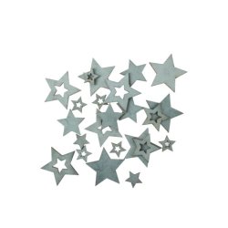 Stjerner, lysgrn velour (10 stk.)