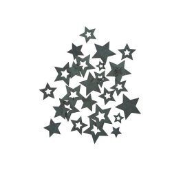 Stjerner, mrkegrn velour (10 stk.)