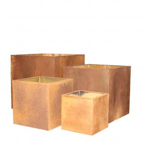 Cortenstl, kvadratisk krukke (st af 4)