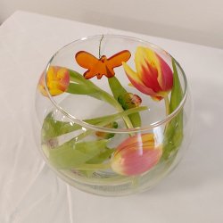 Sommerfugl i glas (orange)