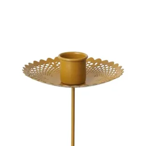 Lysholder med spyd til stagelys, Ruben gul